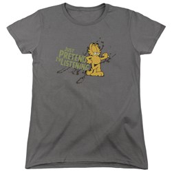 Garfield - Womens Just Pretend I'M Listening T-Shirt