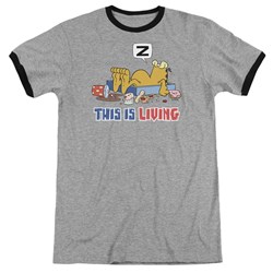 Garfield - Mens This Is Living Ringer T-Shirt