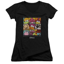 Fraggle Rock - Juniors Squared V-Neck T-Shirt