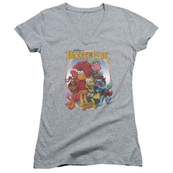 Fraggle Rock - Juniors Group Hug V-Neck T-Shirt
