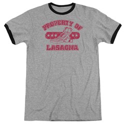 Garfield - Mens Property Of Lasagna Ringer T-Shirt