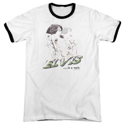 Elvis - Mens Elvis Is A Verb Ringer T-Shirt