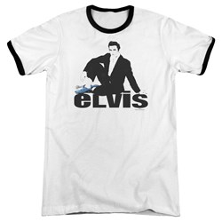 Elvis - Mens Blue Suede Ringer T-Shirt