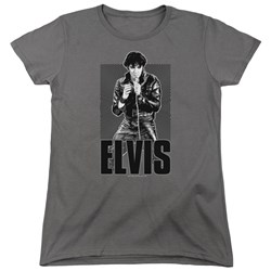 Elvis - Womens Leather T-Shirt