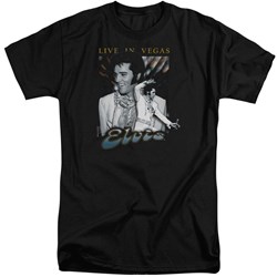 Elvis - Mens Live In Vegas Tall T-Shirt