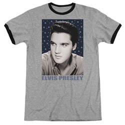 Elvis - Mens Blue Sparkle Ringer T-Shirt