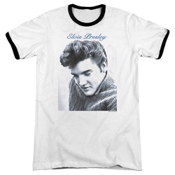 Elvis - Mens Script Sweater Ringer T-Shirt