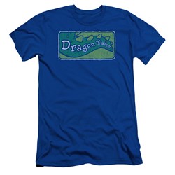 Dragon Tales - Mens Logo Distressed Premium Slim Fit T-Shirt