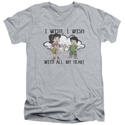 Dragon Tales - Mens I Wish With All My Heart V-Neck T-Shirt