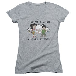 Dragon Tales - Juniors I Wish With All My Heart V-Neck T-Shirt