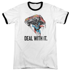 DC Comics - Mens Deal With It Ringer T-Shirt