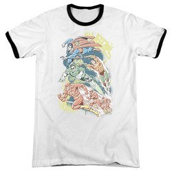 DC Comics - Mens Halftone League Ringer T-Shirt