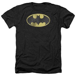 DC Comics - Mens Retro Bat Logo Distressed Heather T-Shirt