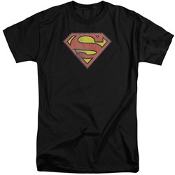 DC Comics - Mens Retro Supes Logo Distressed Tall T-Shirt