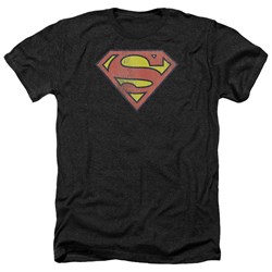 DC Comics - Mens Retro Supes Logo Distressed Heather T-Shirt