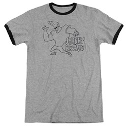Johnny Bravo - Mens Jb Line Art Ringer T-Shirt