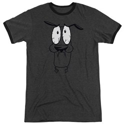 Courage The Cowardly Dog - Mens Scared Ringer T-Shirt