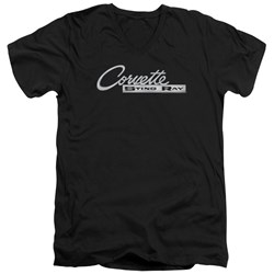 Chevrolet - Mens Chrome Stingray Logo V-Neck T-Shirt