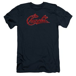 Chevrolet - Mens Chevrolet Script Distressed Premium Slim Fit T-Shirt