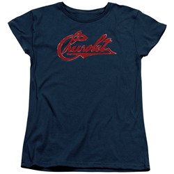 Chevrolet - Womens Chevrolet Script Distressed T-Shirt