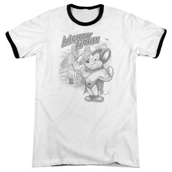 Mighty Mouse - Mens Protect And Serve Ringer T-Shirt