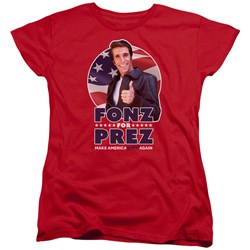 Happy Days - Womens Fonz For Prez T-Shirt