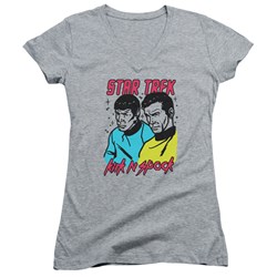 Star Trek - Juniors Kirk N Spock V-Neck T-Shirt