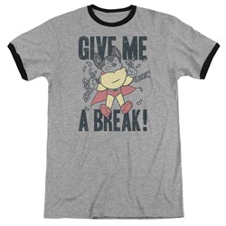 Mighty Mouse - Mens Give Me A Break Ringer T-Shirt