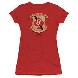 Battlestar Galactica - Juniors Red Aces Badge T-Shirt
