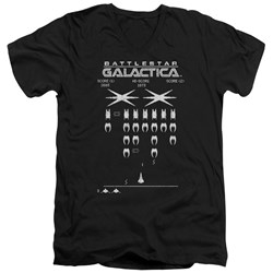 Battlestar Galactica - Mens Galactic Invaders V-Neck T-Shirt