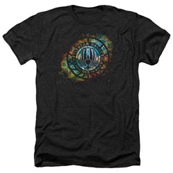 Battlestar Galactica - Mens Emblem Knock-Out Heather T-Shirt