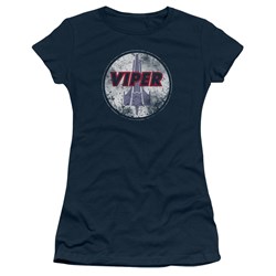 Battlestar Galactica - Juniors War Torn Viper Logo T-Shirt