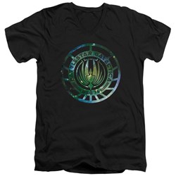 Battlestar Galactica - Mens Galaxy Emblem V-Neck T-Shirt