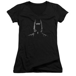 Batman - Juniors Noir V-Neck T-Shirt