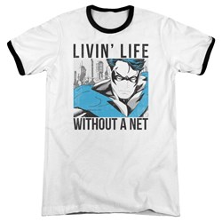 Batman - Mens Without A Net Ringer T-Shirt