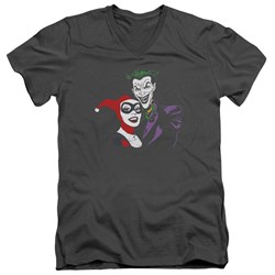 Batman - Mens Joker & Harley V-Neck T-Shirt