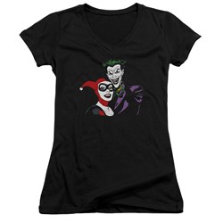 Batman - Juniors Joker & Harley V-Neck T-Shirt