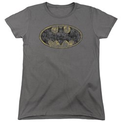 Batman - Womens Tattered Logo T-Shirt