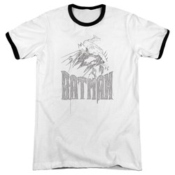 Batman - Mens Knight Sketch Ringer T-Shirt