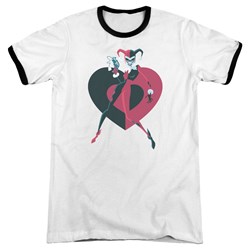 Batman - Mens Harely Heart Ringer T-Shirt