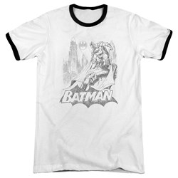Batman - Mens Bat Sketch Ringer T-Shirt