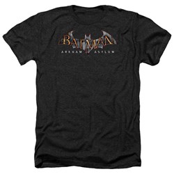Batman - Mens Arkham Asylum Logo Heather T-Shirt