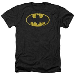 Batman - Mens Classic Logo Distressed Heather T-Shirt