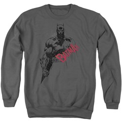 Batman - Mens Sketch Bat Red Logo Sweater