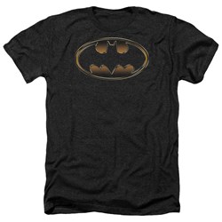 Batman - Mens Black & Gold Embossed Heather T-Shirt