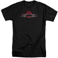 Batman - Mens Steel Flames Logo Tall T-Shirt