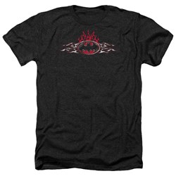 Batman - Mens Steel Flames Logo Heather T-Shirt