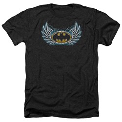 Batman - Mens Steel Wings Logo Heather T-Shirt