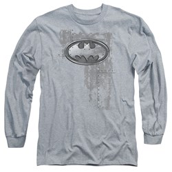 Batman - Mens Rivited Metal Logo Long Sleeve T-Shirt