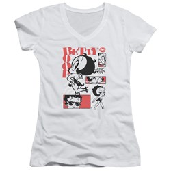 Betty Boop - Juniors Stylin Snaps V-Neck T-Shirt
